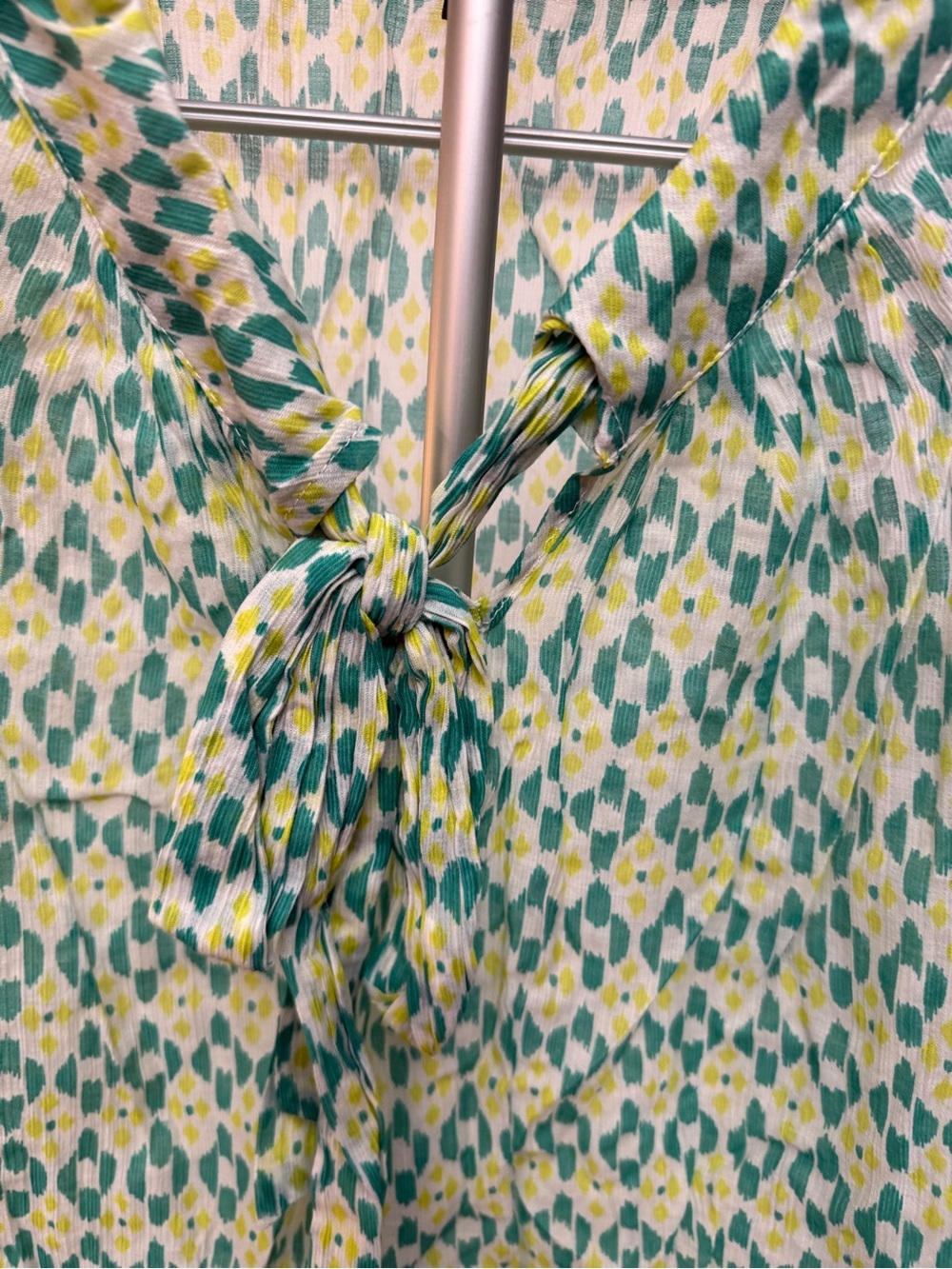 Merona Teal and Yellow Tie-Front Sleeveless Camisole - Picture 2 of 7